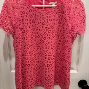 J. Crew Pink Lace Top